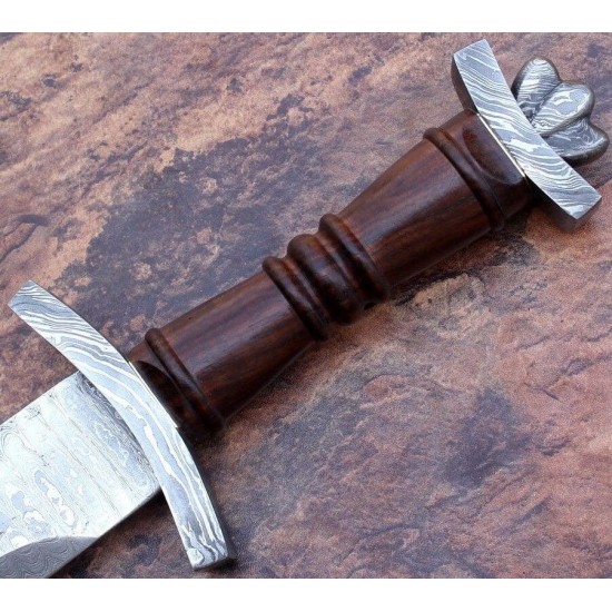 NS-107 CUSTOM HANDMADE 32 Inches Rose Wood Handle Viking Sword
