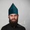 Kufi Cone Taj — Sea Blue | Handcrafted Velvet Naqshbandi Sufi Imamah Cap with Ottoman Embroidery | Naqshbandi Hat for Turban Wrapping