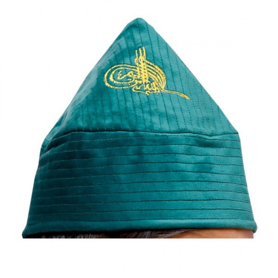 Kufi Cone Taj Dark Green Sufi Muslim Hat