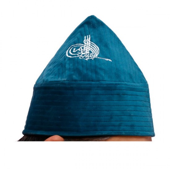 Kufi Cone Sea Blue Sufi Muslim Kufi Hat, Taj, Topi