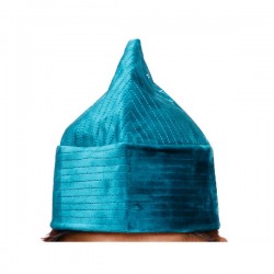 Sea Green Naqshbandi Sufi Kufi Cone Taj – Handcrafted Velvet Imamah Cap with Ottoman Embroidery | Naqshbandi Hat for Turban Wrapping