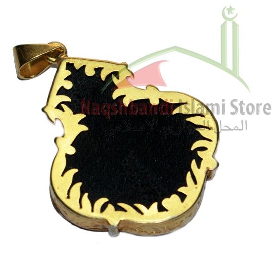 Kaaba Kiswah Inspired Gold-Plated Silver Pendant