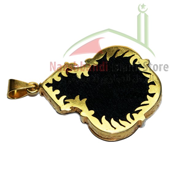 Kaaba Kiswah Inspired Gold-Plated Silver Pendant