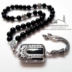 Handcrafted Onyx Bead Tasbih – 925 Silver | Made in Madina