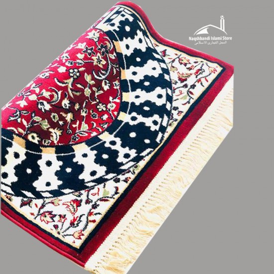 Al Rawdah Patterns with Mehrab Al Nabawi Prayer Mat - Red Color