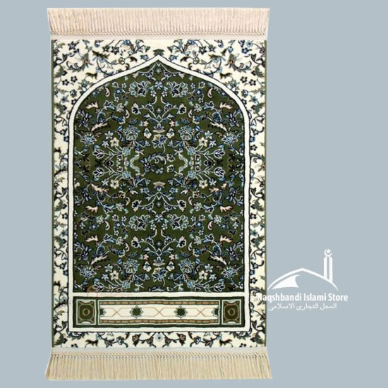 Luxurious quality Haramain Prayer Mat - Green color