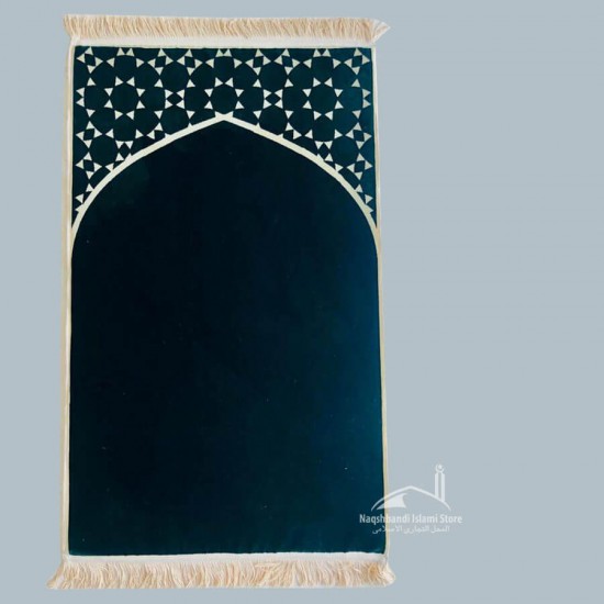 Memory Foam prayer mat embodied in an Islamic geometric shapes - Olive green color