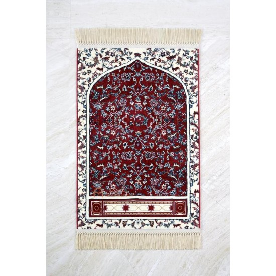 Luxurious quality Haramain Prayer Rug - Red color