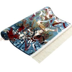 Modern Art Arabic calligraphy prayer mat - dark blue color