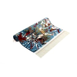 Modern Art Arabic calligraphy prayer mat - dark blue color