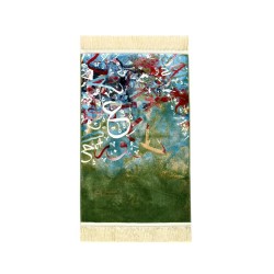 Modern Art Arabic calligraphy prayer mat - Green Color