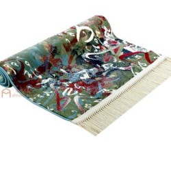 Modern Art Arabic calligraphy prayer mat - Green Color