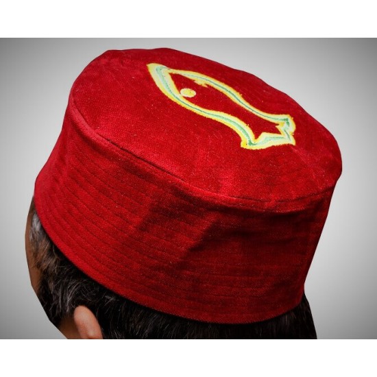 Kufi Nalain Cap Red Sufi Muslim Hat