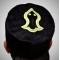 Black Nalain Kufi Cap – Embroidered Velvet Hat with the Blessed Symbol of the Prophet ﷺ
