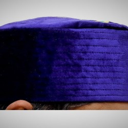 Purple Nalain Kufi Cap – Embroidered Velvet Hat with Blessed Symbol of the Prophet ﷺ