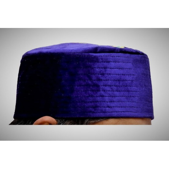 Kufi Nalain Cap Purple Sufi Muslim Hat