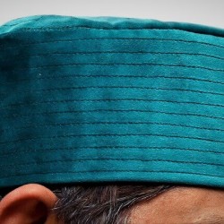 Sea Green Nalain Kufi Cap – Embroidered Velvet Hat with the Blessed Symbol of the Prophet ﷺ