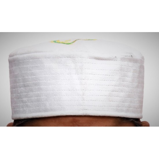 Kufi Nalain Cap White Sufi Muslim Hat