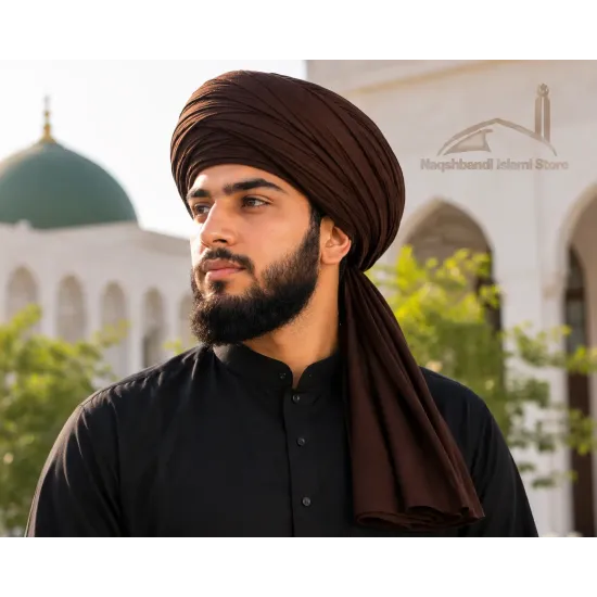 Brown Turban Cloth for Imama and Dastar – Traditional Cotton Islamic Headwear Fabric