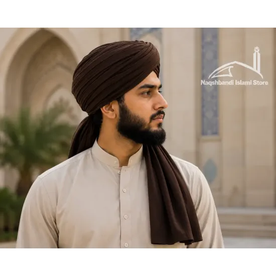 Brown Turban Cloth for Imama and Dastar – Traditional Cotton Islamic Headwear Fabric