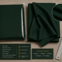 Dark Green Turban Cloth for Imama and Dastar – Traditional Islamic Cotton Fabric