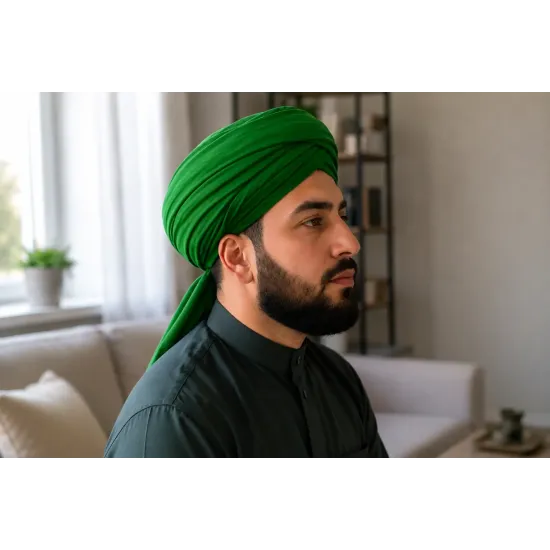 Green Turban Cloth for Imama and Dastar – Traditional Islamic Cotton Fabric