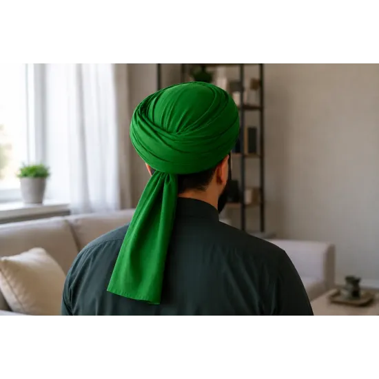 Green Turban Cloth for Imama and Dastar – Traditional Islamic Cotton Fabric