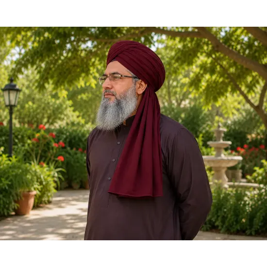 Maroon Turban Cloth for Imama and Dastar – Traditional Islamic Cotton Fabric