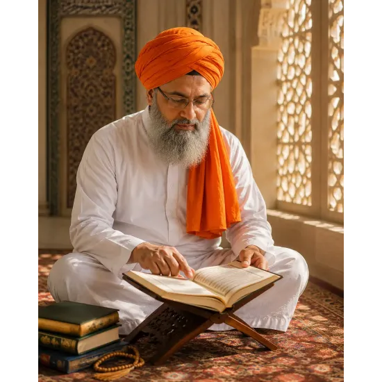 Orange Turban Cloth for Imama and Dastar – Traditional Islamic Cotton Fabric