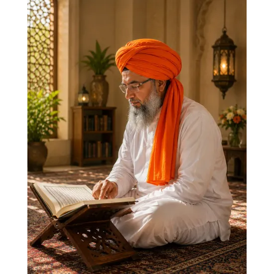 Orange Turban Cloth for Imama and Dastar – Traditional Islamic Cotton Fabric