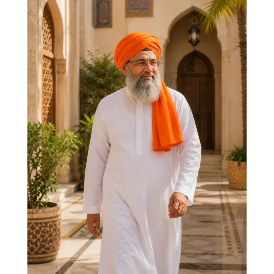 Orange Turban Cloth for Imama and Dastar – Traditional Islamic Cotton Fabric
