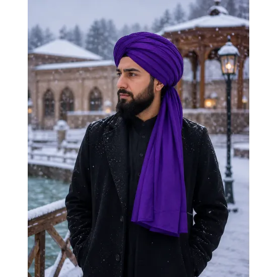 Purple Turban Cloth for Imama and Dastar – Traditional Islamic Cotton Fabric