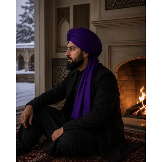 Purple Turban Cloth for Imama and Dastar – Traditional Islamic Cotton Fabric