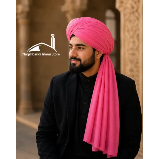 Rose Pink Turban Cloth for Imama and Dastar – Traditional Cotton Headwear Fabric