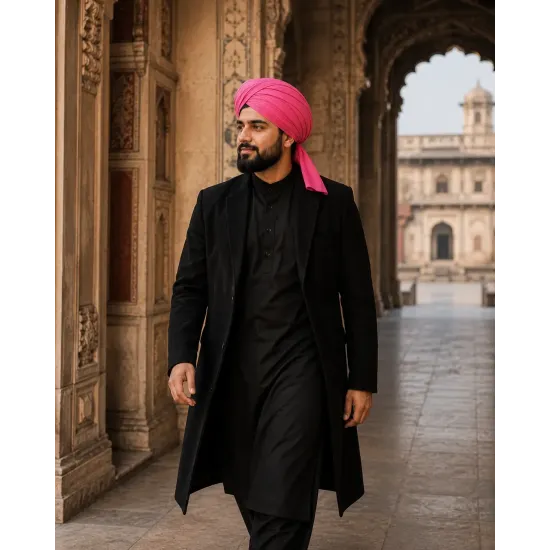 Rose Pink Turban Cloth for Imama and Dastar – Traditional Cotton Headwear Fabric