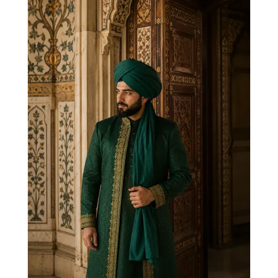 Sea Green Turban Cloth for Imama and Dastar – Traditional Islamic Cotton Fabric