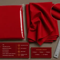 Solid Red Turban Cloth for Imama and Dastar – Traditional Islamic Cotton Fabric