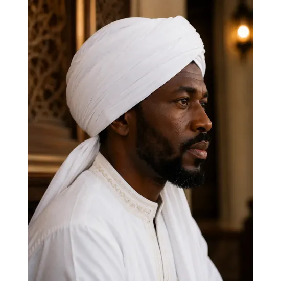 White Turban Cloth for Imama and Dastar – Traditional Islamic Cotton Fabric