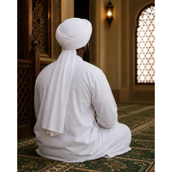White Turban Cloth for Imama and Dastar – Traditional Islamic Cotton Fabric