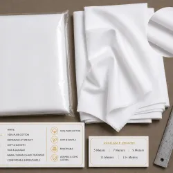 White Turban Cloth for Imama and Dastar – Traditional Islamic Cotton Fabric