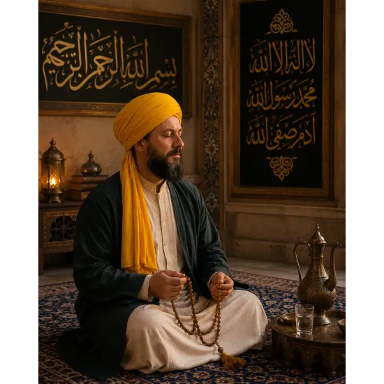 Yellow Turban Cloth for Imama and Dastar – Traditional Islamic Cotton Fabric